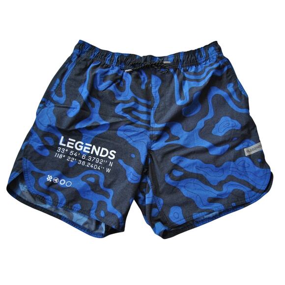 Legends Blue & Gray Camo 7" Athletic Shorts With Lining X-Large - Picture 1 of 9